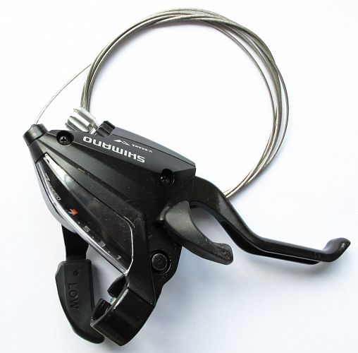Шифтер/Тормозная ручка Shimano Tourney ST-EF500-2A, правый, 7 скоростей, цв. черный